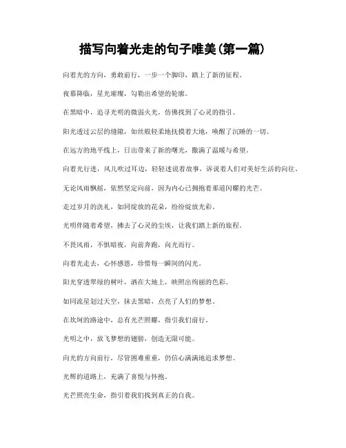 描写向着光走的句子唯美(精选合集两篇)
