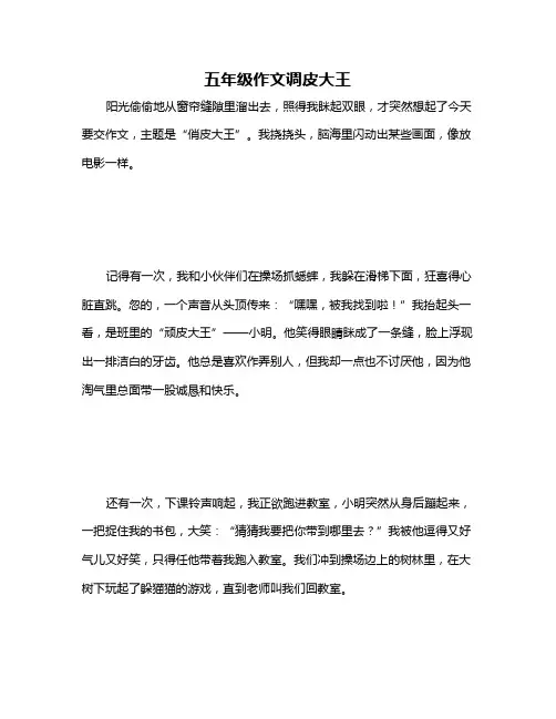 五年级作文调皮大王