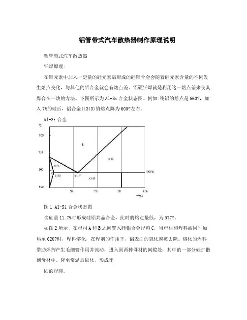 铝管带式汽车散热器制作原理说明