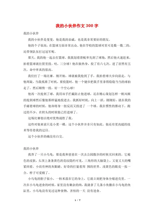我的小伙伴作文300字