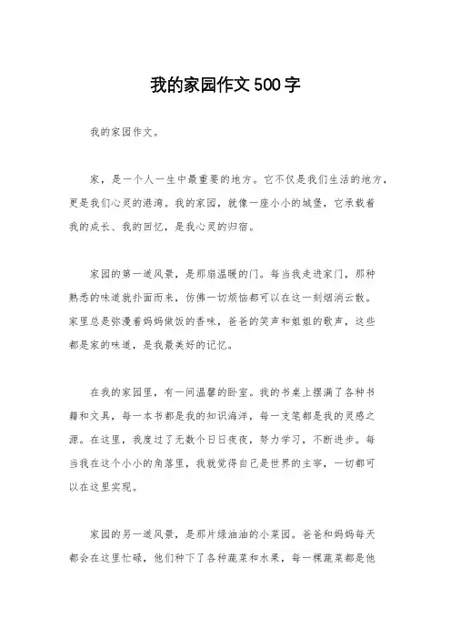 我的家园作文500字