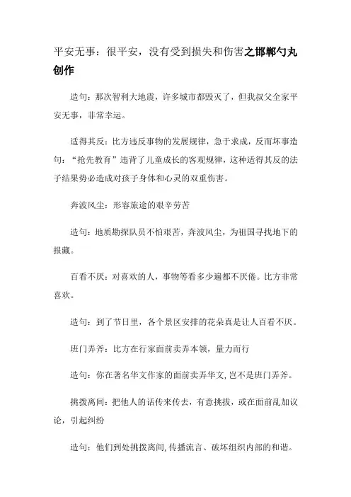 四字词语+解释+造句