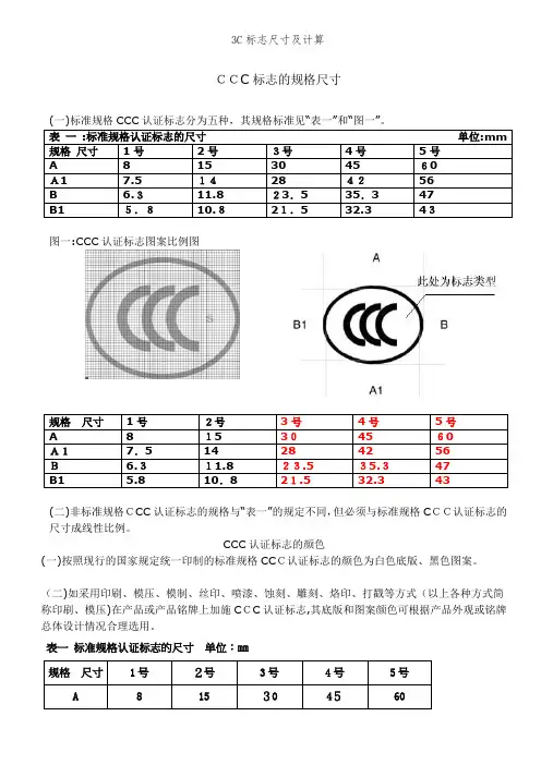 3C标志尺寸及计算