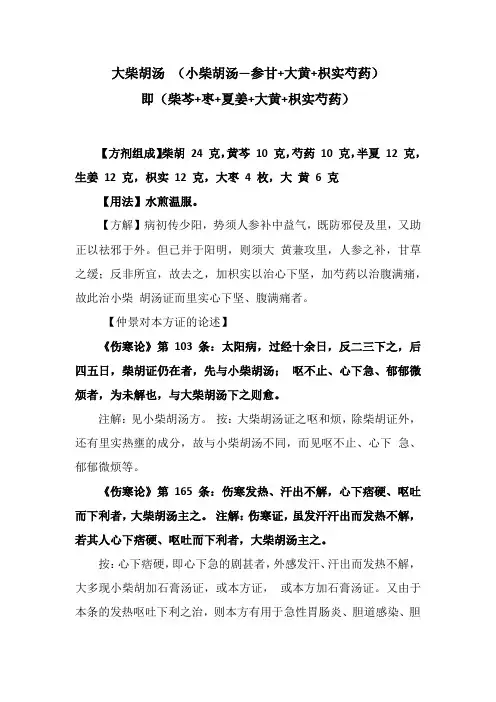 《伤寒论》名方大柴胡汤