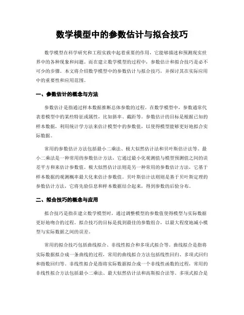 数学模型中的参数估计与拟合技巧