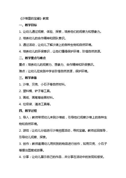 《沙堆里的宝藏》教案