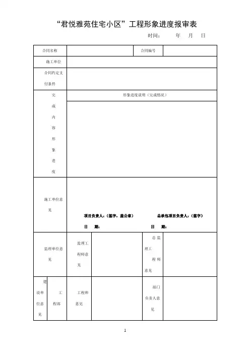 工程形象进度报审表