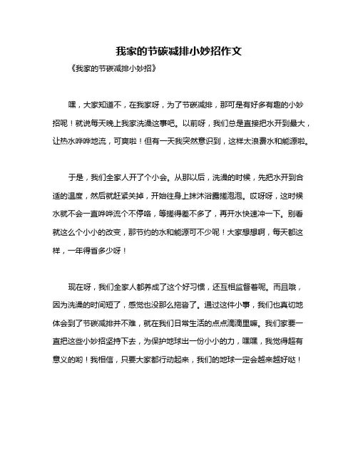 我家的节碳减排小妙招作文