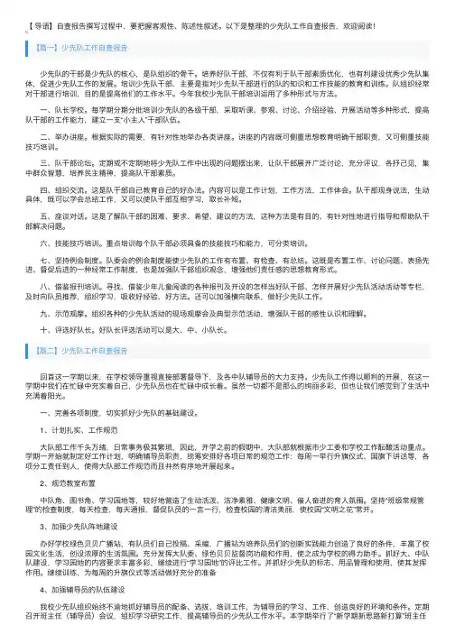 少先队工作自查报告5篇