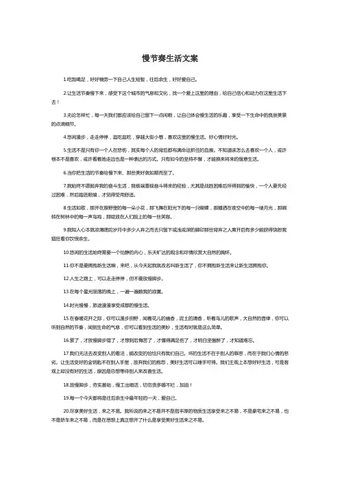 慢节奏生活文案