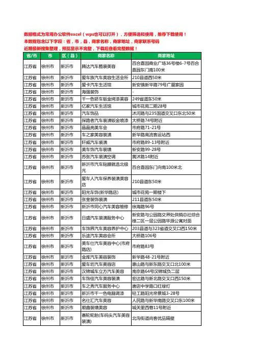 2020新版江苏省徐州市新沂市汽车装具工商企业公司商家名录名单联系电话号码地址大全99家