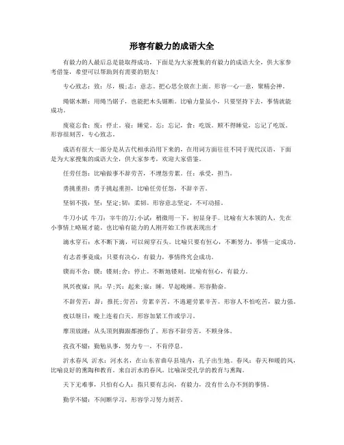 形容有毅力的成语大全