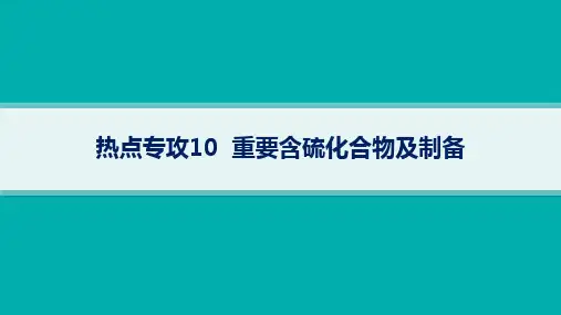 2024年高考化学总复习第一部分考点精讲热点专攻10 重要含硫化合物及制备