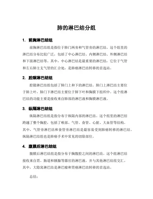 肺的淋巴结分组
