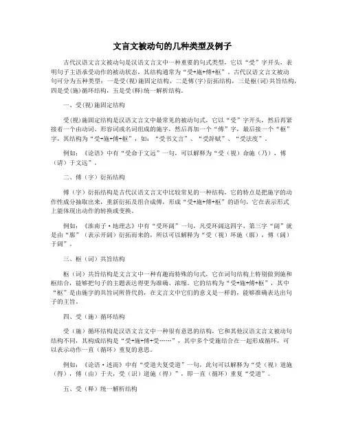 文言文被动句的几种类型及例子