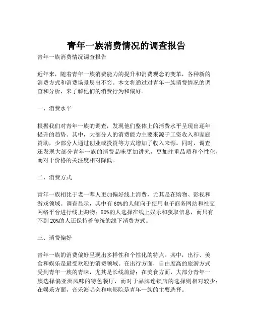 青年一族消费情况的调查报告
