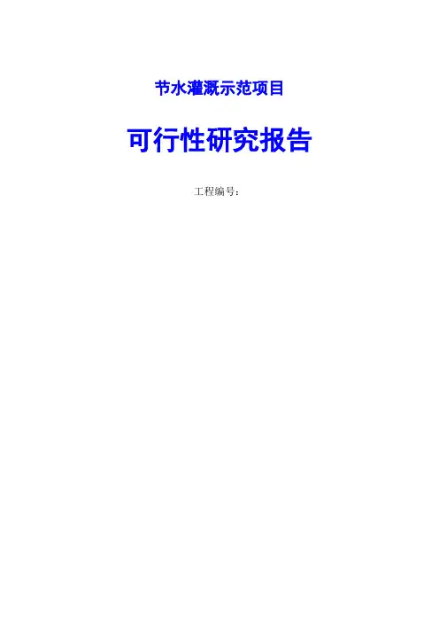 节水灌溉示范项目可行性研究报告