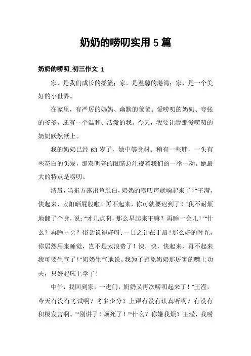 奶奶的唠叨实用5篇