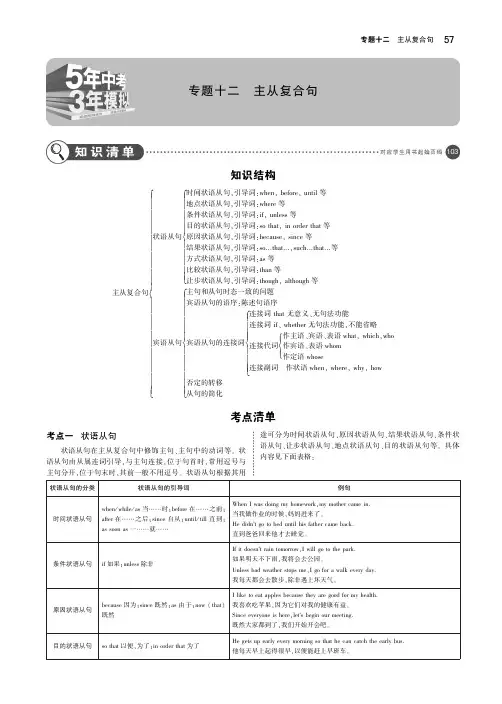 (江苏专用)2019年中考英语复习专题十二主从复合句(讲解部分)素材(pdf)