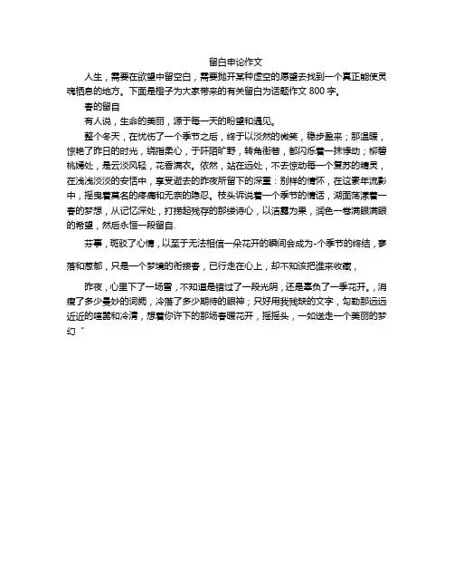 留白申论作文