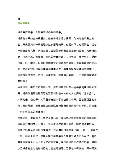历年中考满分作文：记叙文5篇