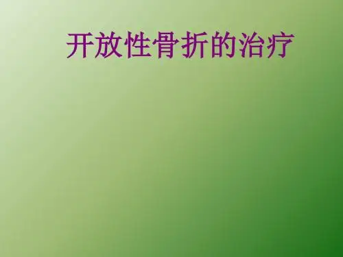 开放性骨折的治疗ppt课件