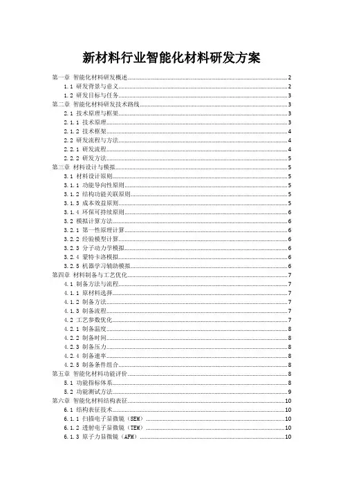 新材料行业智能化材料研发方案