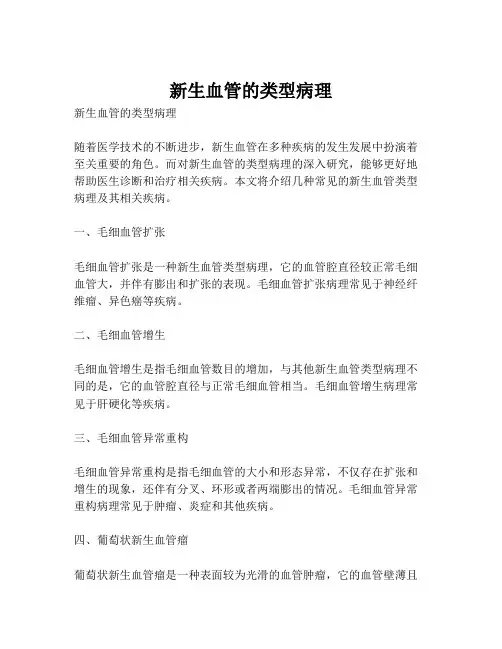 新生血管的类型病理