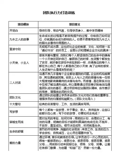 突破性领导力项目模块