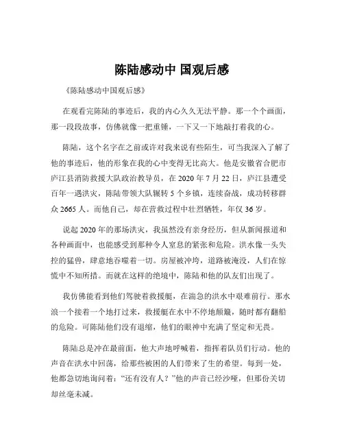 陈陆感动中 国观后感