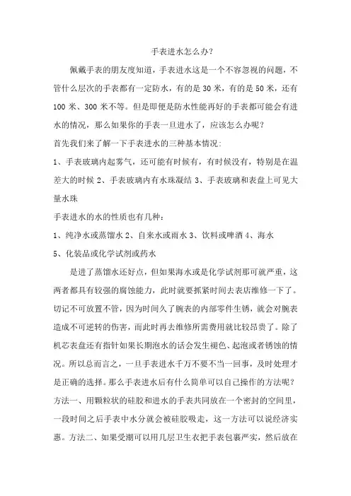 手表进水怎么办