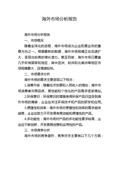 海外市场分析报告