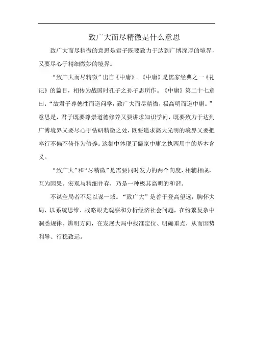 致广大而尽精微是什么意思