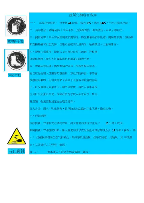 液碱危害告知牌