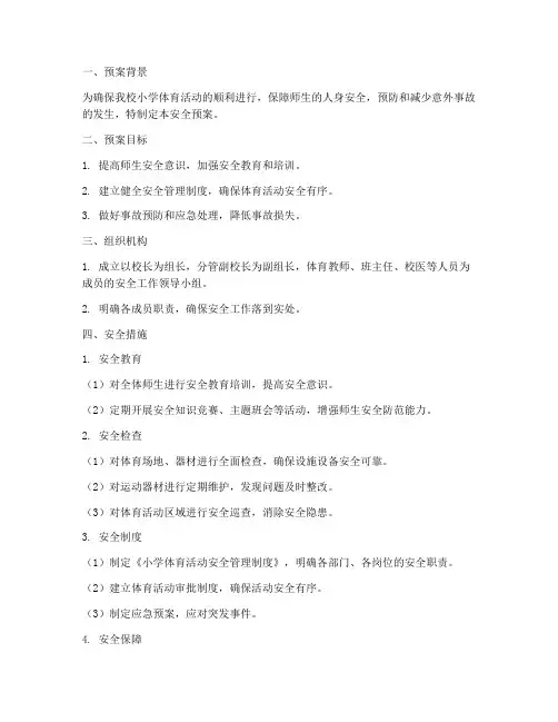 小学体育活动的安全预案