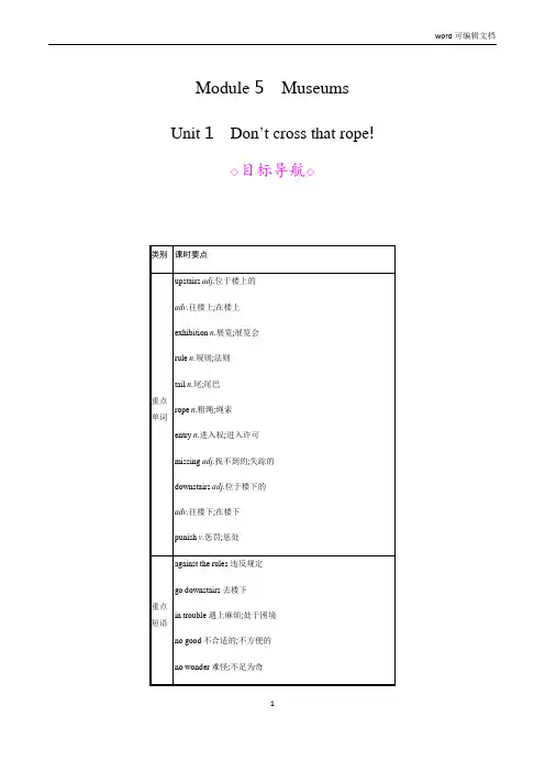 Module 5 Unit 1 外研版英语九年级上册单元教案