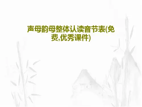 声母韵母整体认读音节表(免费,优秀课件)PPT17页
