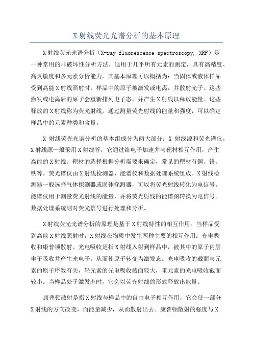 X射线荧光光谱分析的基本原理