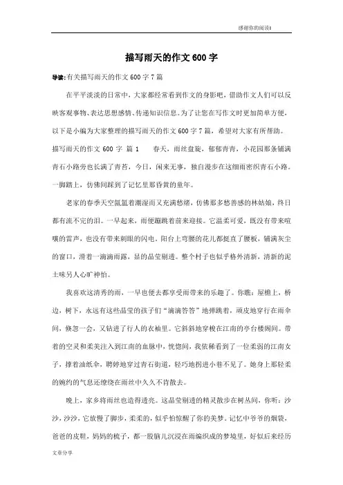 描写雨天的作文600字_6