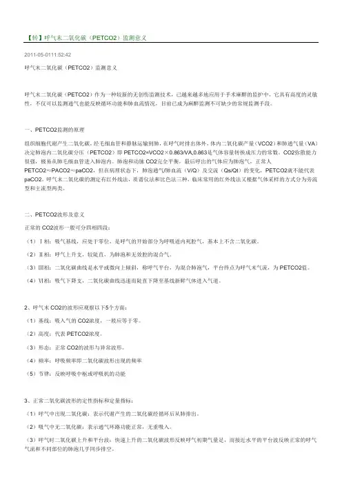 呼气末二氧化碳ETCO监测意义