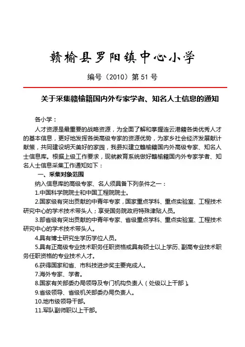 201051关于采集赣榆籍国内外专家学者、知名人士信息的通知