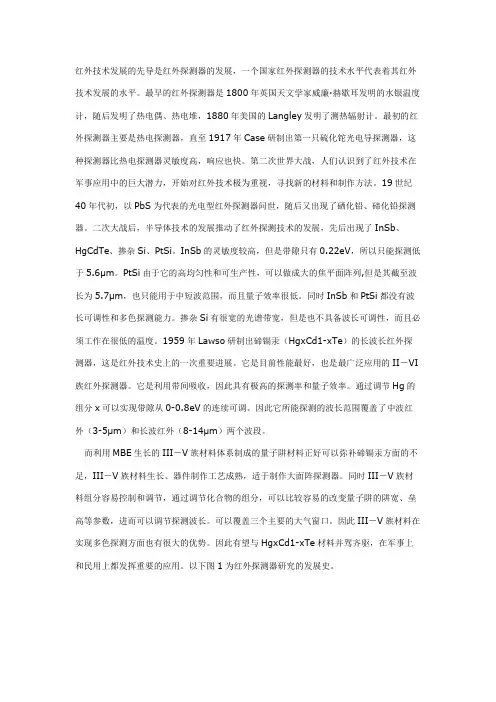 红外探测器的发展