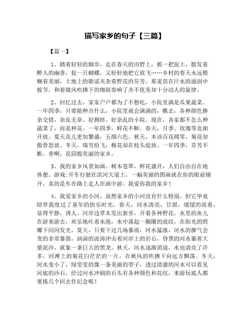 描写家乡的句子【三篇】