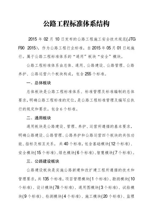 公路工程施工安全技术规范(JTG F90 2015)原文+标准体系结构