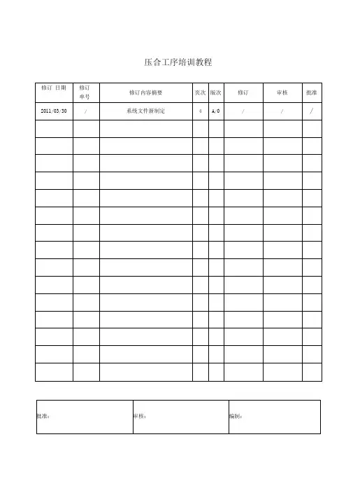 压合工序培训教程