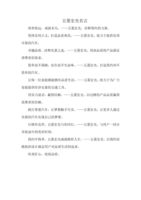 五菱宏光名言