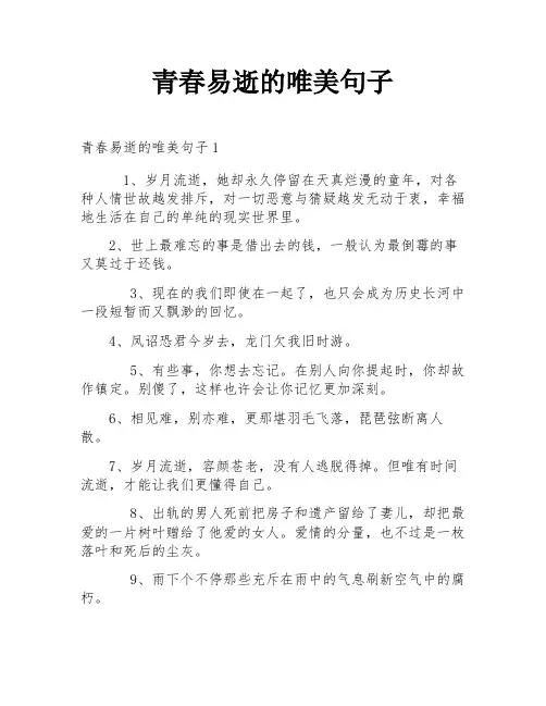 青春易逝的唯美句子