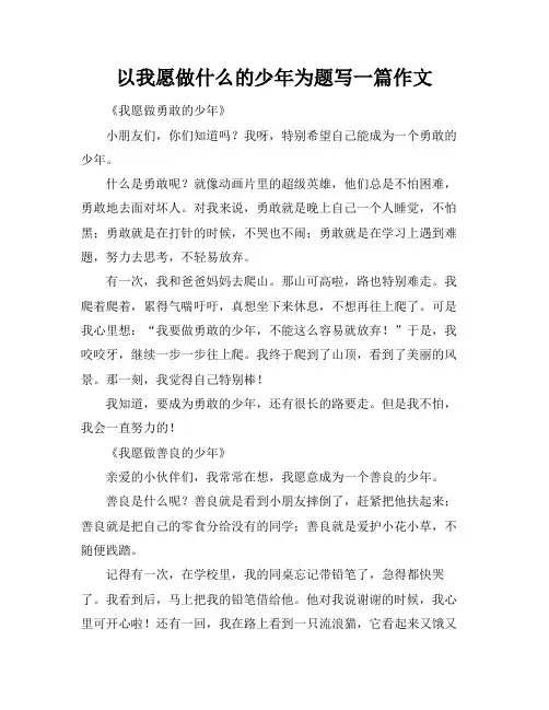 以我愿做什么的少年为题写一篇作文