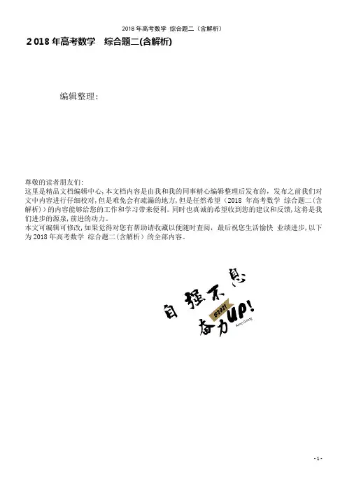 高考数学综合题二(含解析)(2021学年)