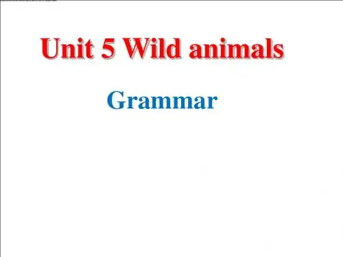 新牛津英语8A+Unit+5+Wild+animals+Grammar课件(共14张PPT)